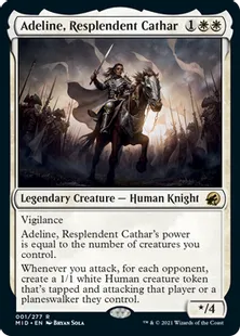 《輝かしい聖戦士、エーデリン/Adeline, Resplendent Cathar》[MID] 白R