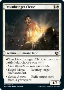 《黎明運びのクレリック/Dawnbringer Cleric》[AFR] 白C