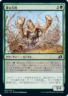 《渡る大角/Migratory Greathorn》[IKO] 緑C