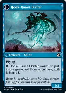 《餌鉤の釣り人/Baithook Angler》/《鉤憑きの流れ者/Hook-Haunt Drifter》[MID] 青C