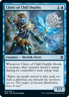 《冷たき深淵の僧侶/Cleric of Chill Depths》[ZNR] 青C