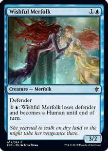 《切望するマーフォーク/Wishful Merfolk》[ELD] 青C