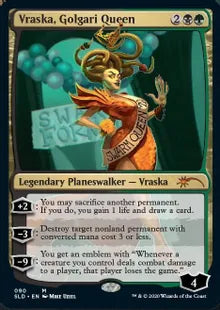 《ゴルガリの女王、ヴラスカ/Vraska, Golgari Queen》[Secret Lair] 金(090)