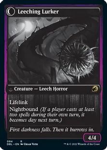 《ヒルの呪い/Curse of Leeches》/《血吸いの闇潜み/Leeching Lurker》[DBL] 黒R
