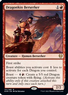 《龍族の狂戦士/Dragonkin Berserker》[KHM] 赤R