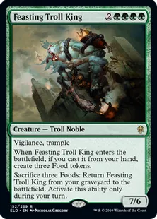 《貪るトロールの王/Feasting Troll King》[ELD] 緑R