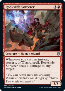 《崖崩れの魔術師/Rockslide Sorcerer》[ZNR] 赤U