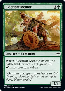 《古葉の導師/Elderleaf Mentor》[KHM] 緑C
