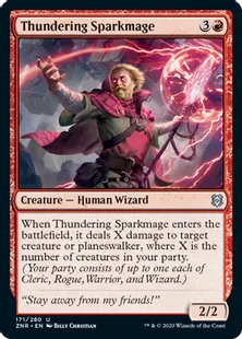 《轟く火花魔道士/Thundering Sparkmage》[ZNR] 赤U