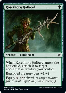 《薔薇棘の矛槍/Rosethorn Halberd》[ELD] 緑C