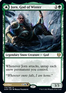 《冬の神、ヨーン/Jorn, God of Winter》/《霧氷杖、カルドリング/Kaldring, the Rimestaff》[KHM] 緑R