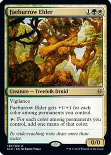 《フェイ庄の古老/Faeburrow Elder》[ELD] 金R