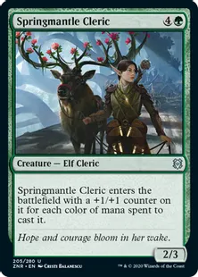 《春衣の僧侶/Springmantle Cleric》[ZNR] 緑U