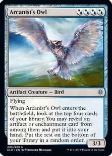 《秘儀術師のフクロウ/Arcanist's Owl》[ELD] 混U