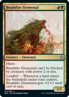 《山火事の精霊/Brushfire Elemental》[ZNR] 金U