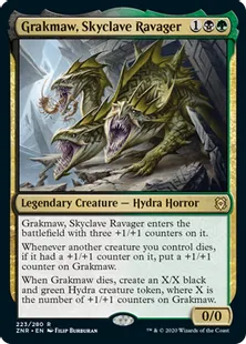 《スカイクレイブの荒廃者、グラークマウ/Grakmaw, Skyclave Ravager》[ZNR] 金R