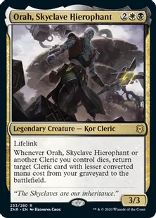 《スカイクレイブの秘儀司祭、オラー/Orah, Skyclave Hierophant》[ZNR] 金R