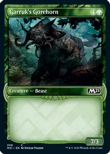 ■ショーケース■《ガラクの血まみれ角/Garruk's Gorehorn》[M21-BF] 緑C