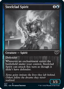 《鋼纏いの霊/Steelclad Spirit》[DBL] 青C