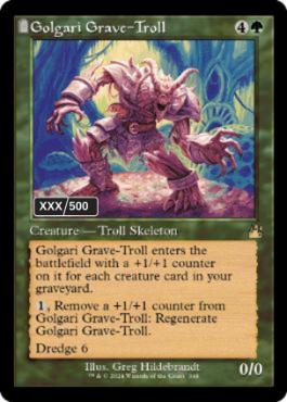 【ダブルレインボウ・Foil】■旧枠■《ゴルガリの墓トロール/Golgari Grave-Troll》(シリアル入り)[RVR] 緑R