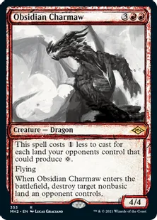 ■スケッチ■《黒曜石の焦がし口/Obsidian Charmaw》[MH2-BF] 赤R