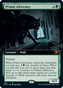 ■拡張アート■《原初の敵対者/Primal Adversary》[MID-BF] 緑R