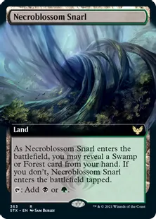 ■拡張アート■《屍花の交錯/Necroblossom Snarl》[STX-BF] 土地R