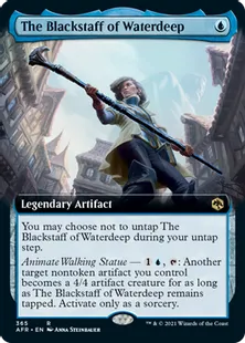 ■拡張アート■《ウォーターディープの黒杖/The Blackstaff of Waterdeep》[AFR-BF] 青R