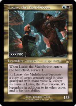 【ダブルレインボウ・Foil】■旧枠■《万面相、ラザーヴ/Lazav, the Multifarious》(シリアル入り)[RVR] 金R