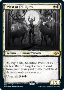 ■スケッチ■《不吉な儀式の僧侶/Priest of Fell Rites》[MH2-BF] 金R