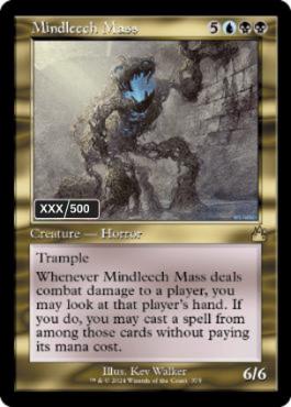 【ダブルレインボウ・Foil】■旧枠■《精神ヒルの塊/Mindleech Mass》(シリアル入り)[RVR] 金R