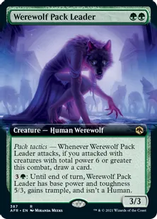 ■拡張アート■《群れ率いの人狼/Werewolf Pack Leader》[AFR-BF] 緑R