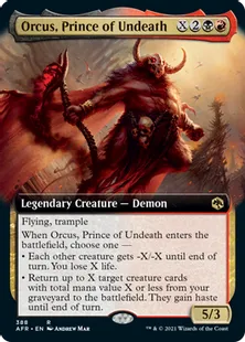 ■拡張アート■《不死のプリンス、オルクス/Orcus, Prince of Undeath》[AFR-BF] 金R