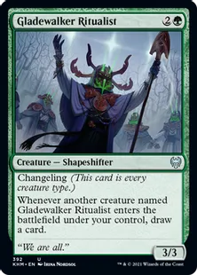 《林歩きの儀式者/Gladewalker Ritualist》[KHM] 緑U