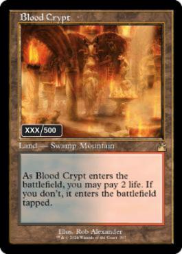 【ダブルレインボウ・Foil】■旧枠■《血の墓所/Blood Crypt》(シリアル入り)[RVR] 土地R