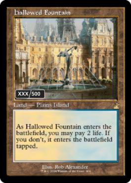 【ダブルレインボウ・Foil】■旧枠■《神聖なる泉/Hallowed Fountain》(シリアル入り)[RVR] 土地R