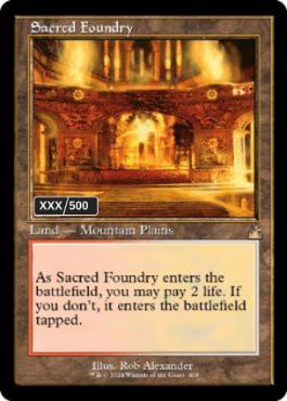 【ダブルレインボウ・Foil】■旧枠■《聖なる鋳造所/Sacred Foundry》(シリアル入り)[RVR] 土地R