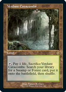 ■旧枠■《新緑の地下墓地/Verdant Catacombs》[MH2-BF] 土地R