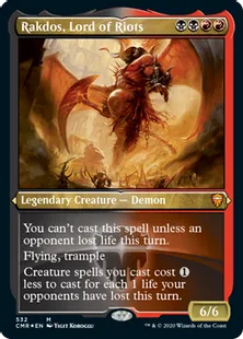 ■エッチング仕様■《暴動の長、ラクドス/Rakdos, Lord of Riots》[CMR-BF] 金R