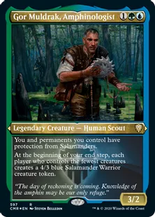■エッチング仕様■《アンフィン学者、ゴー・ムルドラク/Gor Muldrak, Amphinologist》[CMR-BF] 金R