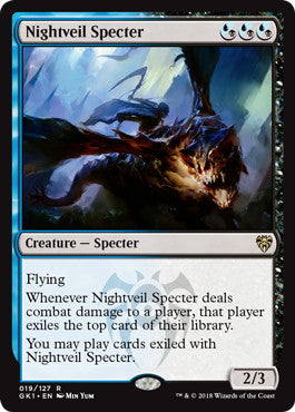 《夜帷の死霊/Nightveil Specter》[GK1-UB] 金R