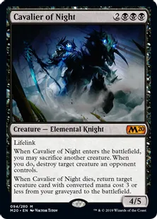 《夜の騎兵/Cavalier of Night》[M20] 黒R