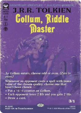 ■ボーダーレス■《なぞなぞ名人、ゴラム/Gollum, Riddle Master》[HOB-BF] 黒R