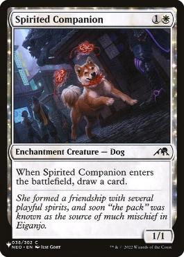 《神憑く相棒/Spirited Companion》[Secret Lair統率者構築済み][PWシンボル付き再版] 白C(NEO-38)