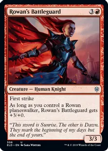 《ローアンの寄騎/Rowan's Battleguard》[ELD] 赤U