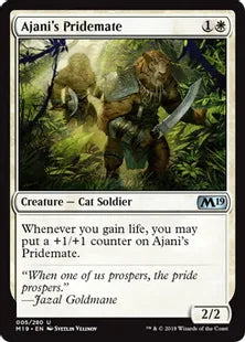 《アジャニの群れ仲間/Ajani's Pridemate》[M19] 白U
