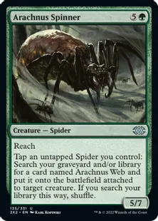 《アラクナスの紡ぎ手/Arachnus Spinner》[2X2] 緑U