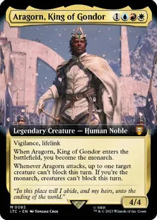 ■拡張アート■《ゴンドールの王、アラゴルン/Aragorn, King of Gondor》[LTC] 金R