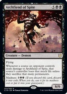 《悪意の魔神/Archfiend of Spite》[C19]黒R