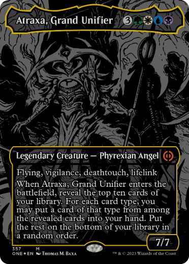 【オイルスリック・Foil】《偉大なる統一者、アトラクサ/Atraxa, Grand Unifier》(357)[ONE-BF]金R